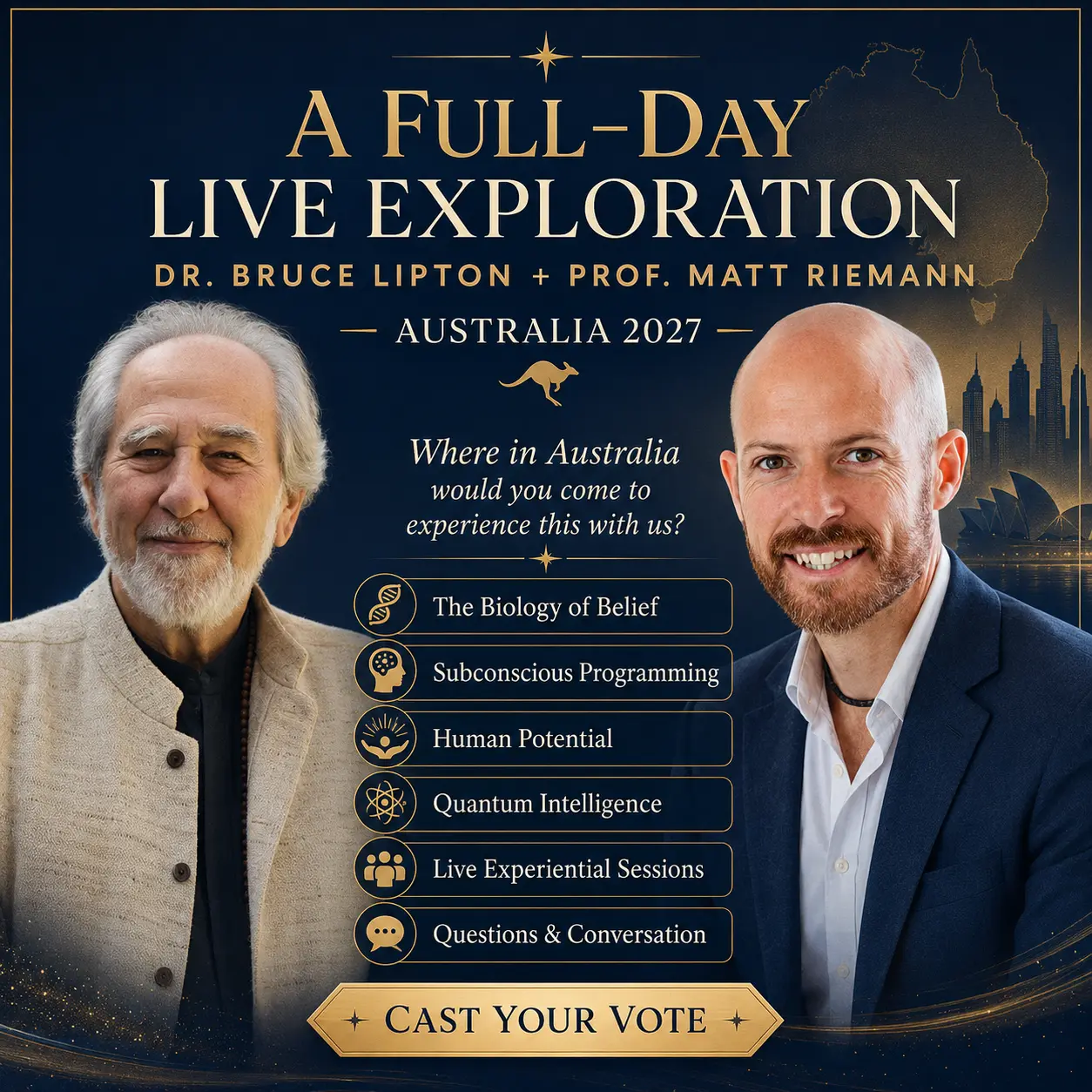 A full-day live exploration with Dr Bruce Lipton and Prof. Matt Riemann