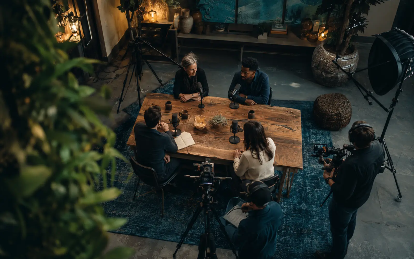 A cinematic recording studio where the guest and listener are equally important.