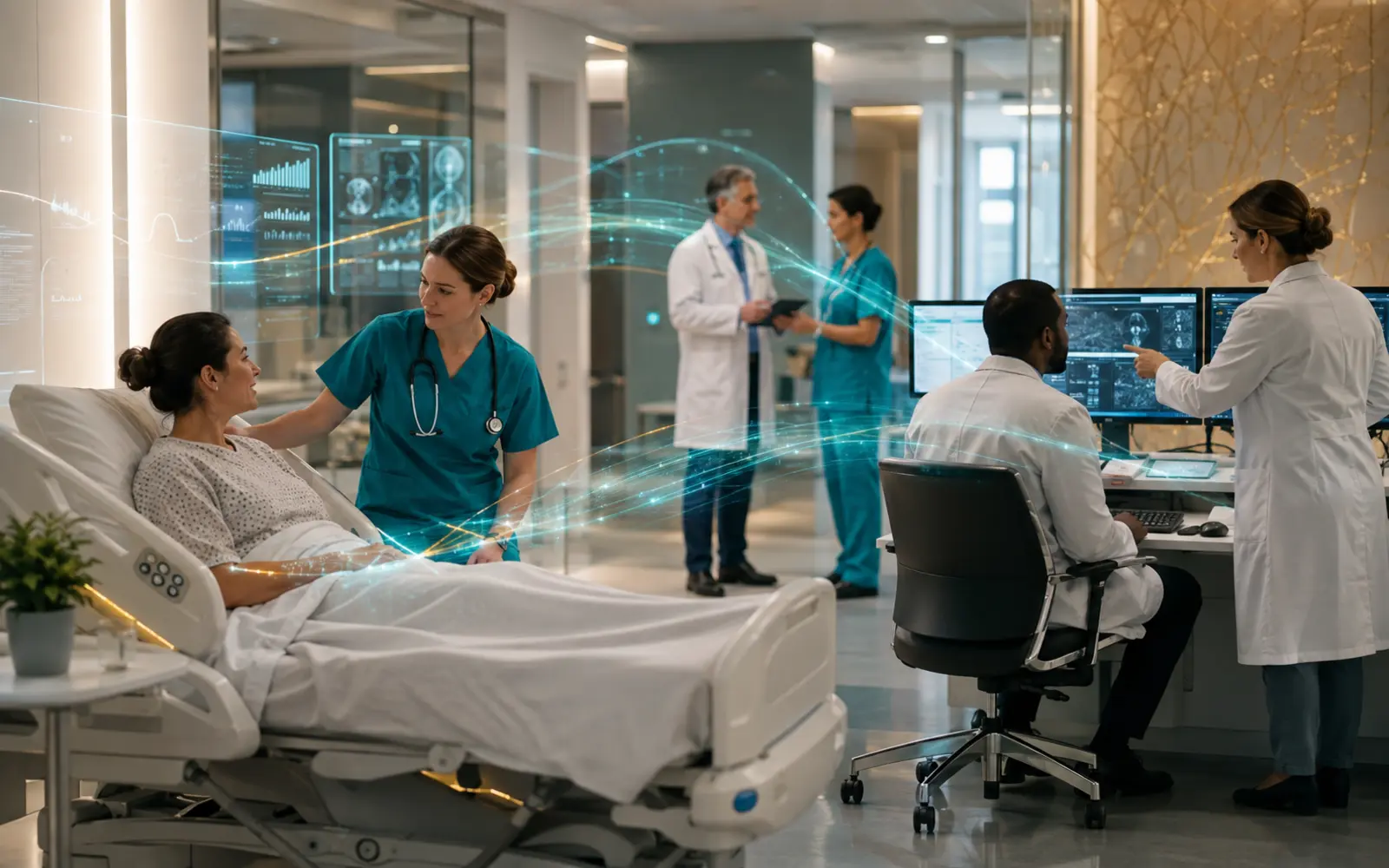 Original editorial artwork for Hospital Ai in practice