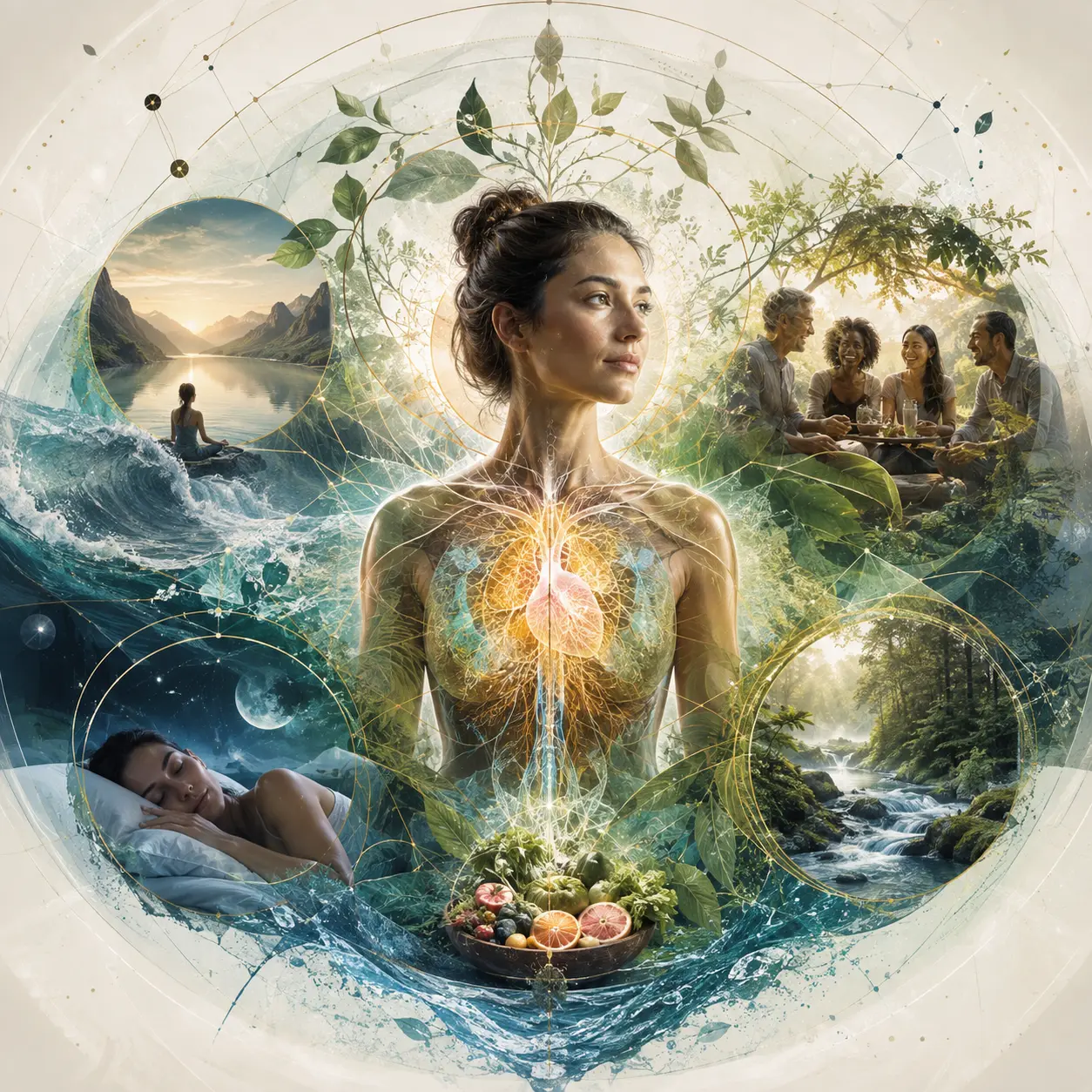 Original editorial artwork accompanying the Whole Human Health quotation